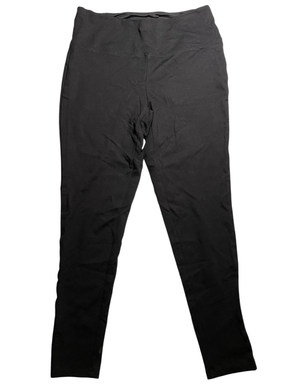 Alex & Jordan Tummy Control Mid-Rise Ankle Shaping Leggings in black. Size M
